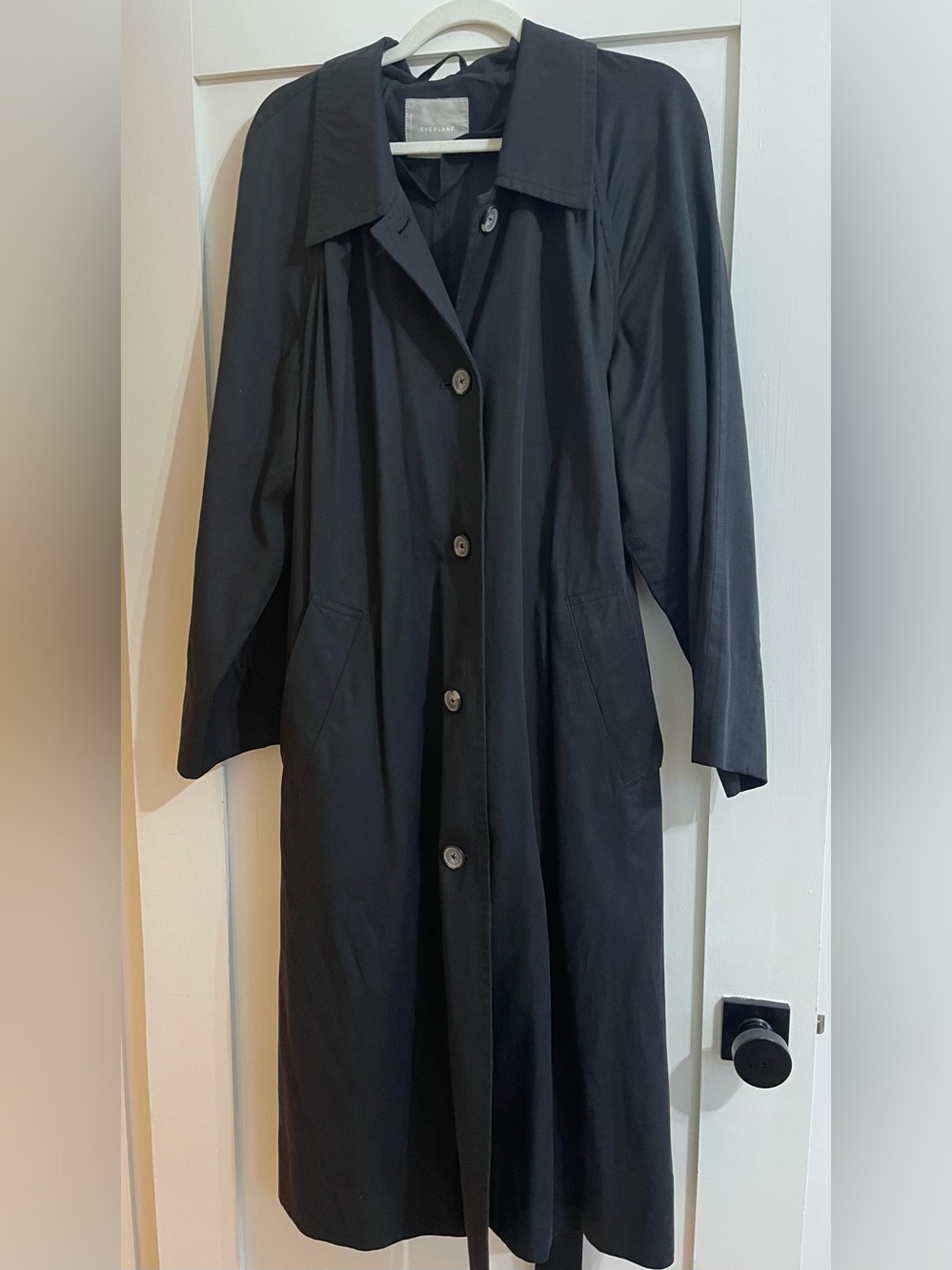 Everlane The Gathered Drape Trench Coat Black XL